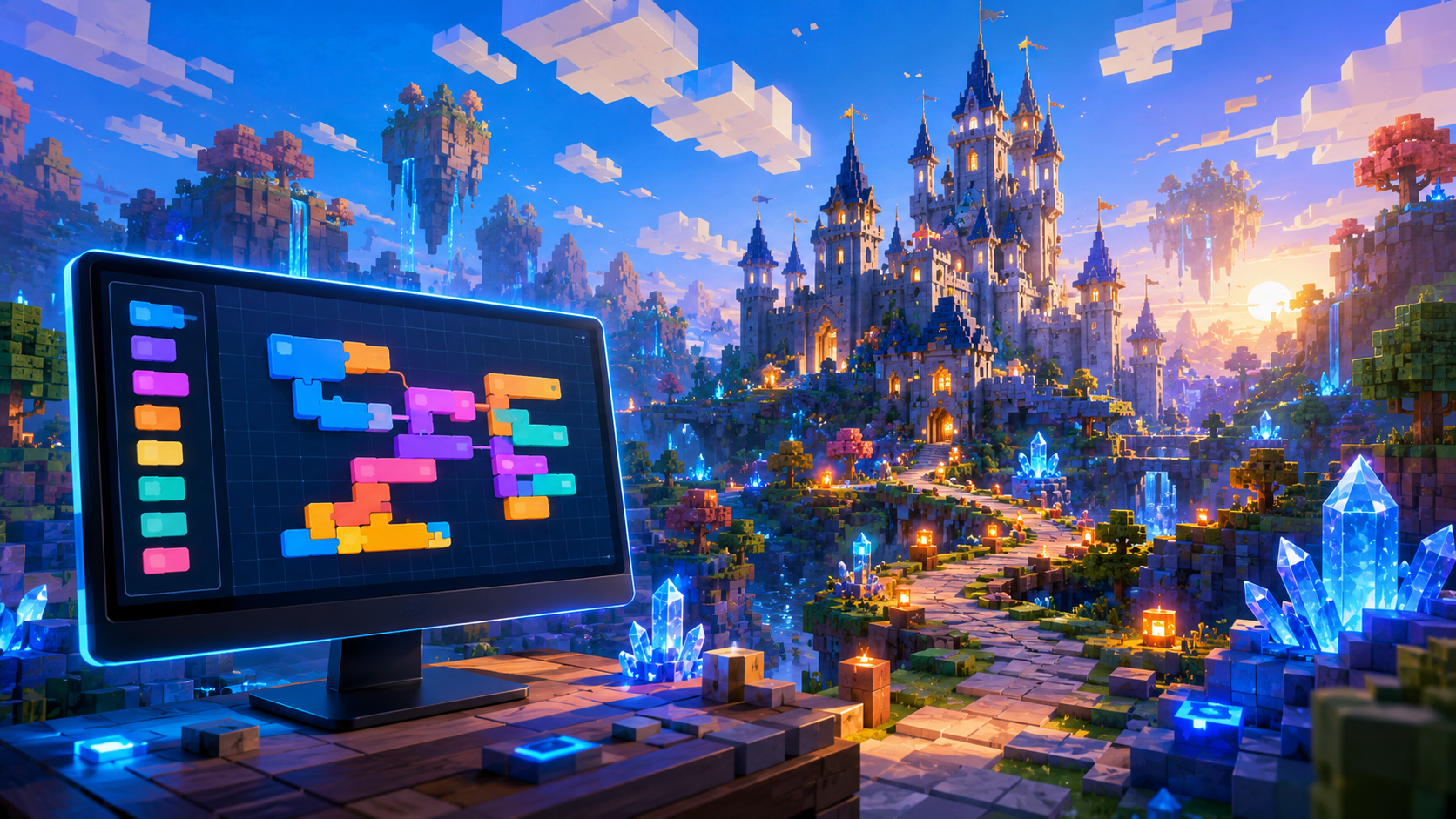 Coding in Minecraft classroom learning